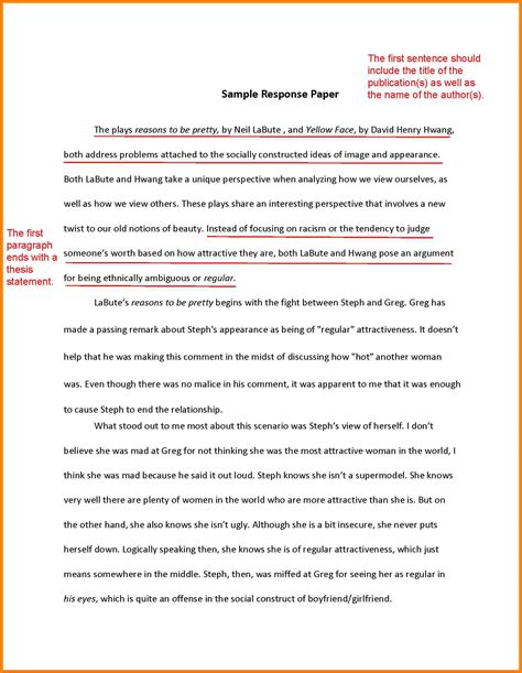 Full Download Example Of Summary Analysis Response Paper 