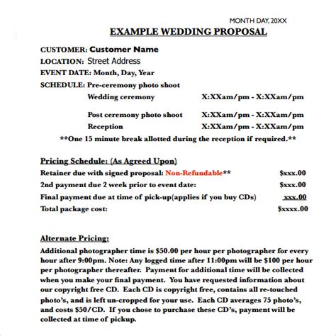 Full Download Example Wedding Coordinator Proposal 