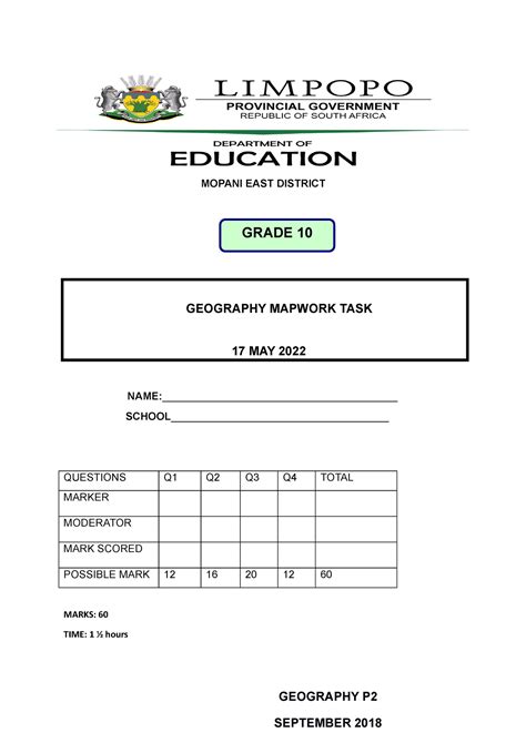 Read Online Exampler Geography Grade 10 2013 Paper1 