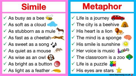 Examples For Metaphors And Similes