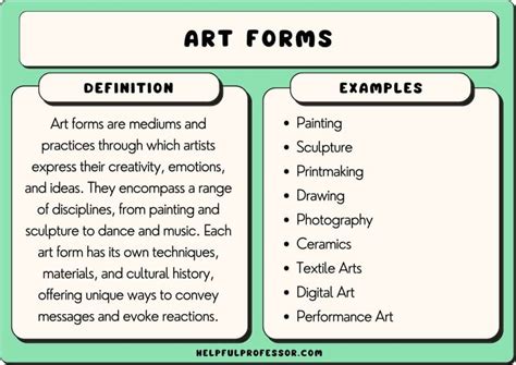 Examples Of Artistic Disciplines
