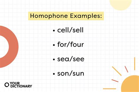 Examples Of Homophones Yourdictionary Frame Sentences Of Your Own - Frame Sentences Of Your Own