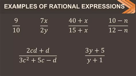 Examples Of Rational Algebraic Expressions