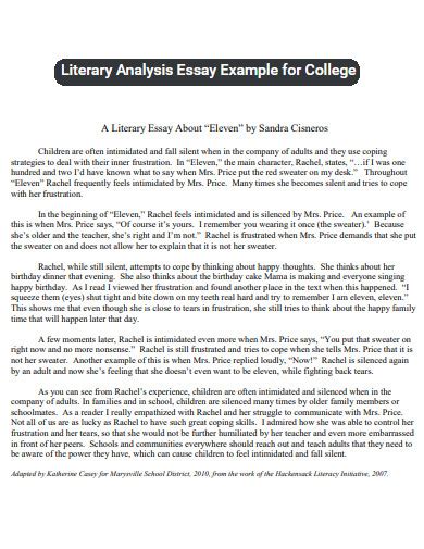 Read Online Examples Of A Literary Analysis Paper 