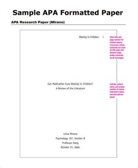 Full Download Examples Of Apa Format Papers 