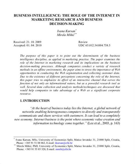 Download Examples Of Business Research Papers 