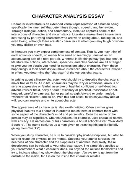 Full Download Examples Of Character Analysis Papers 