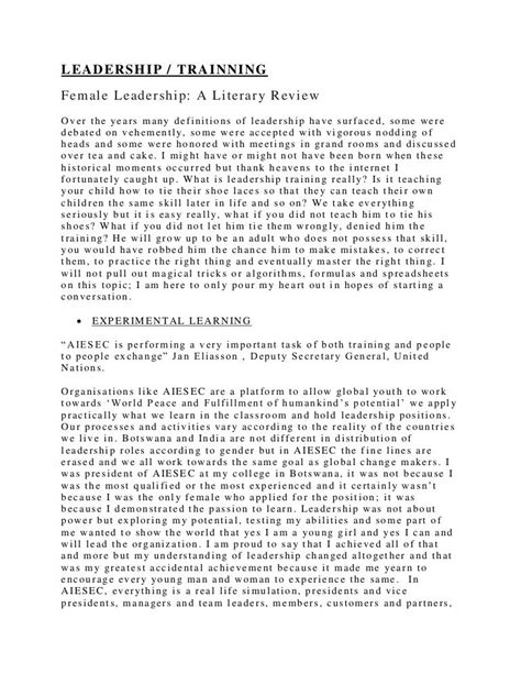 Read Examples Of Papers On Leadership 