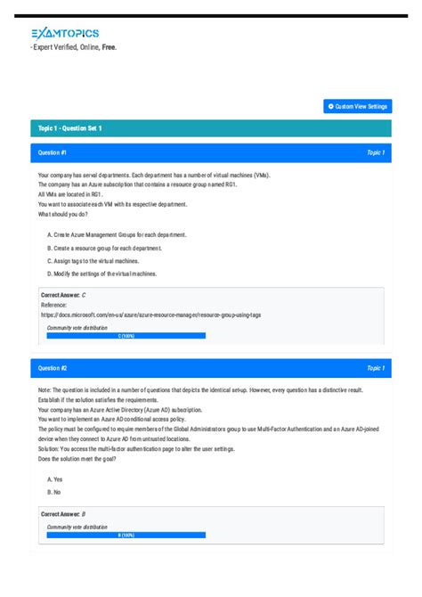 Examtopics Az 900