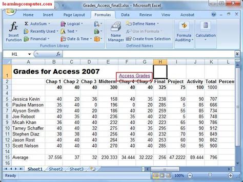 Excel 2007 Formula Function Fd For Dummies