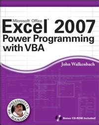 Excel 2007 Power Programming With Vba Mr Spreadsheets Bookshelf