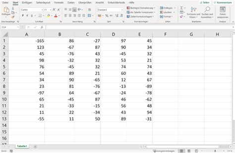 excel addieren mit negativen zahlen