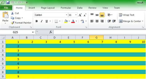 excel alternating row colors