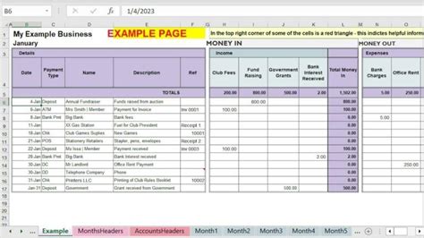 excel cashbook template