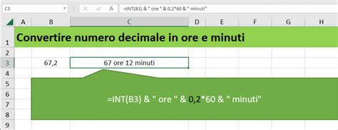 excel convertire ore in minuti