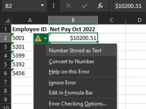 excel doesnt recognize formula