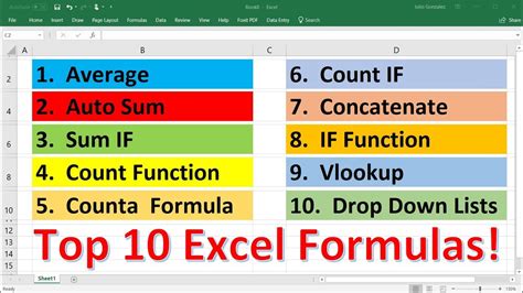 excel functions examples