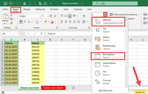 excel hur vonvertera text till datum