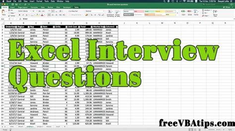 excel interview questions for business analyst