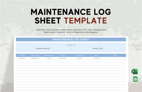 excel mechanical maintenance log template