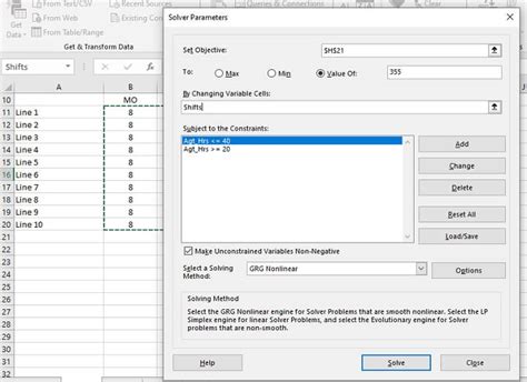 Excel Solver Constraints Not Equal To