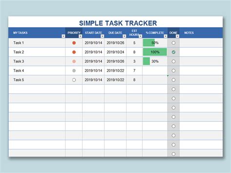 Excel Templates For Tracking Tasks