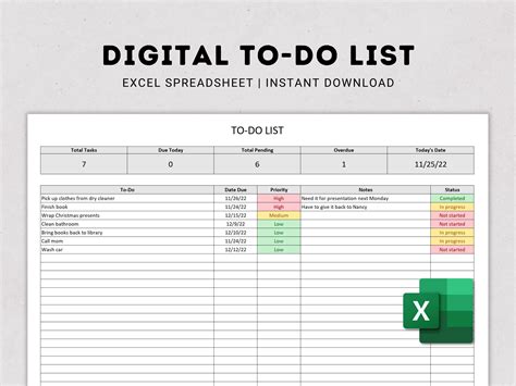 Excel Todo List Template