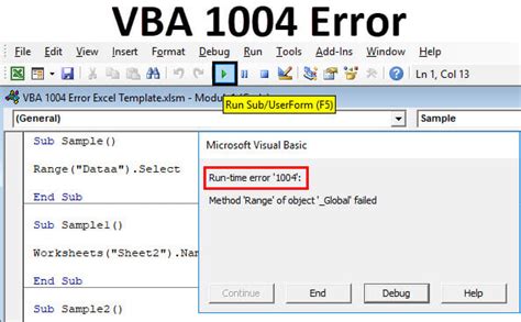 Excel Vba Runtime Error 1004