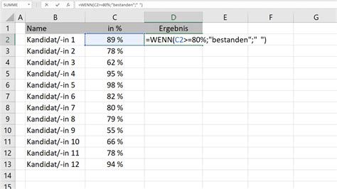 excel wenn und formel