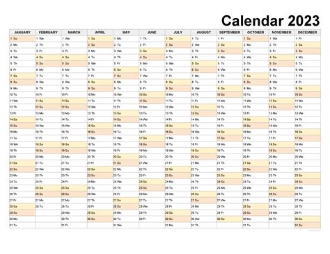 Excel Yearly Calendar Template