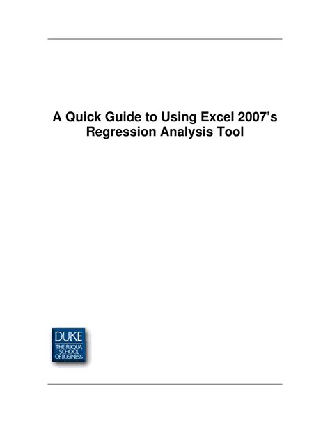 Full Download Excel 2007 Regression Guide 