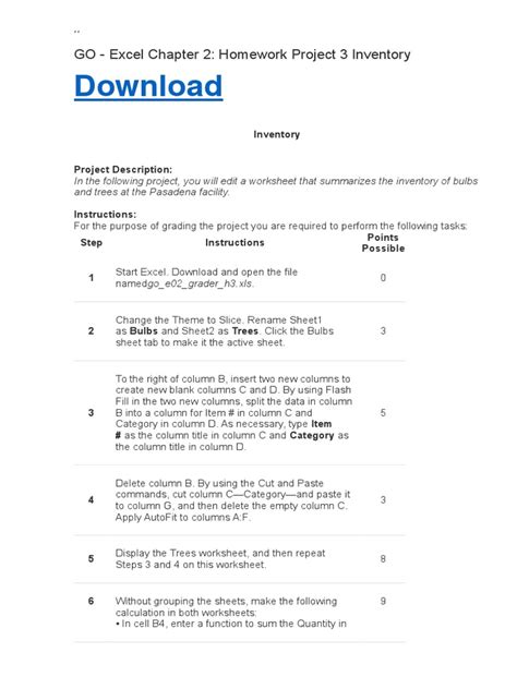 Read Excel Chapter 2 Homework 