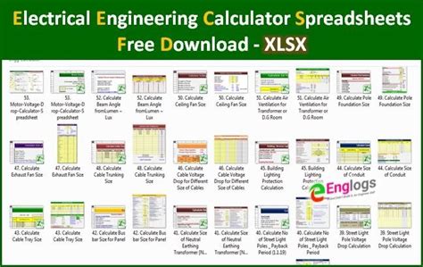 Download Excel Electrical Engineering Spreadsheets Templates 