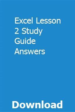 Download Excel Lesson 2 Study Guide 