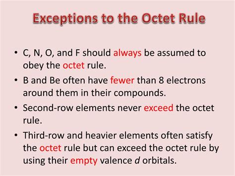 Exceptions To The Octet Rule