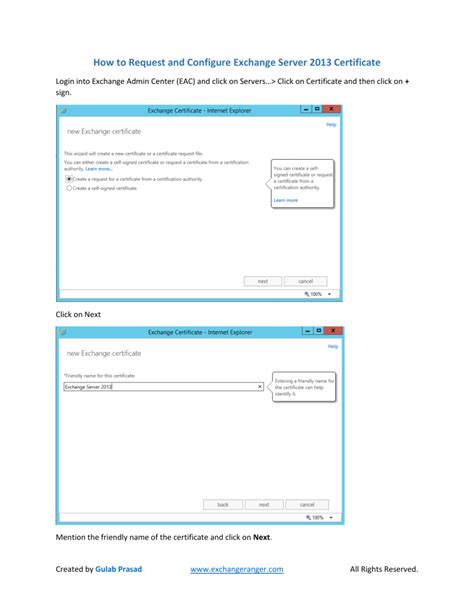 Exchange 2013 Configuration Guide