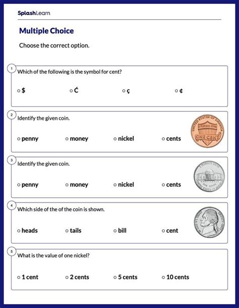 Exchanging Coins Math Worksheets Splashlearn Learn Coins Worksheet - Learn Coins Worksheet