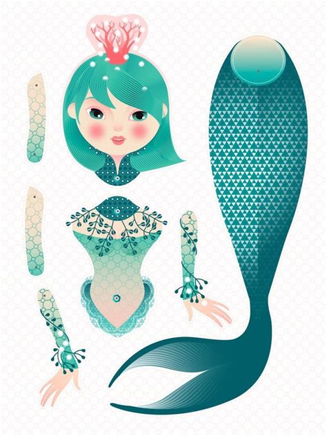 Exclusive Mermaid Paper Dolls Printable Paper Doll Coloring Page - Paper Doll Coloring Page