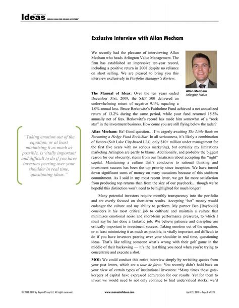 Read Online Exclusive Interview With Allan Mecham The Manual Of Ideas 