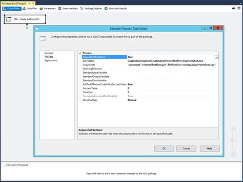 executing PowerShell on a remote server from SSIS