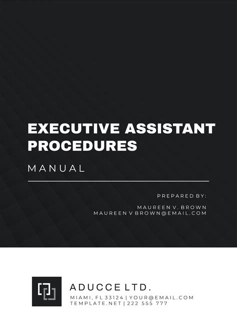 Executive Administrative Assistant Procedures Manual