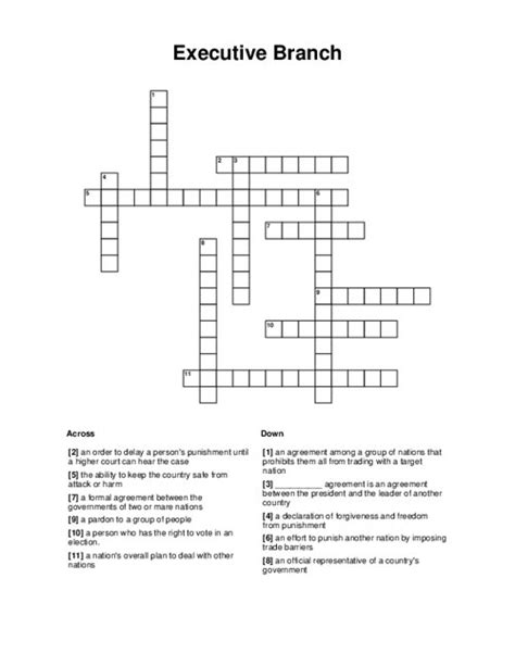 Full Download Executive Branch Crossword Puzzle Answers 