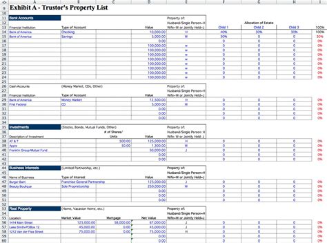 Executor Estate Accounting Worksheet