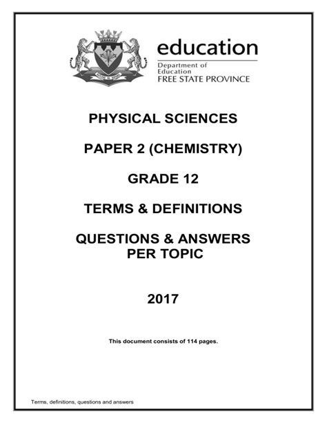 Download Exemplar 2014June Physical Science Paper2 Grade 12 