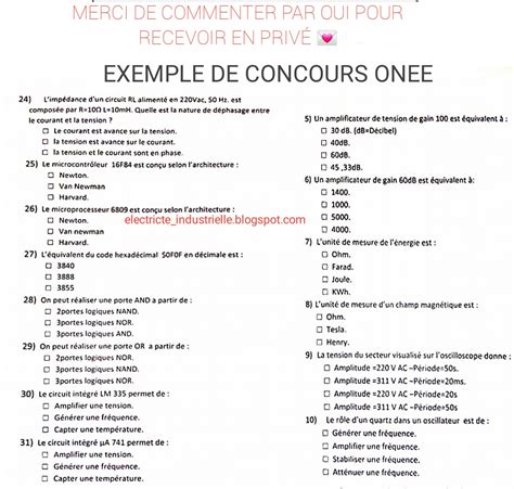 Exemple De Concours One Pdf
