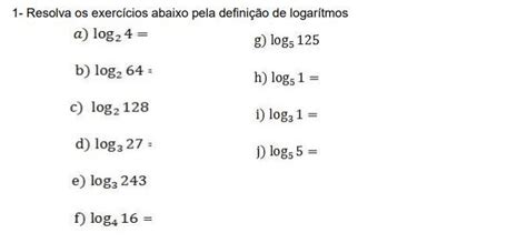Exercícios De Logaritmo