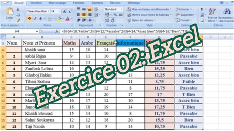 Exercice Sur Excel