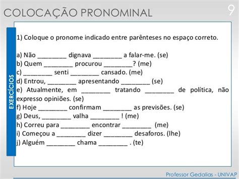 Exercicios Colocação Pronominal