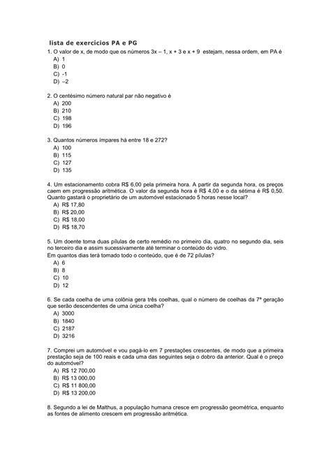 Exercicios De Pa