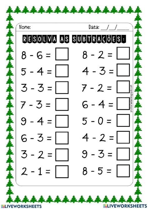 Exercicios De Subtração